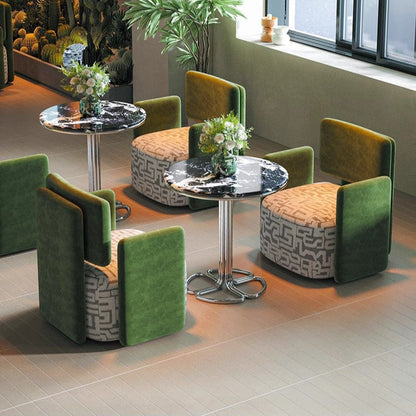 Contemporary Luxury Square Velvet Upholstered Accent Chair Lounge Chair Backrest For Dining Room