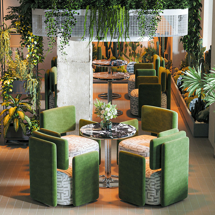 Contemporary Luxury Square Velvet Upholstered Accent Chair Lounge Chair Backrest For Dining Room