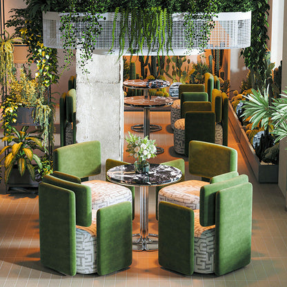 Contemporary Luxury Square Velvet Upholstered Accent Chair Lounge Chair Backrest For Dining Room