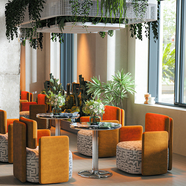 Contemporary Luxury Square Velvet Upholstered Accent Chair Lounge Chair Backrest For Dining Room