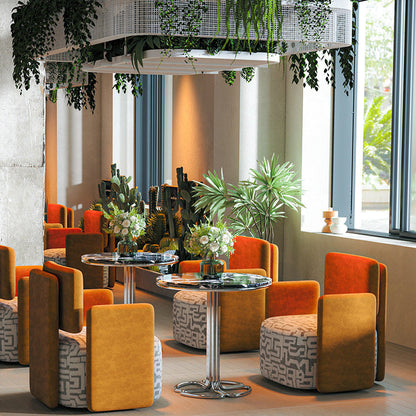 Contemporary Luxury Square Velvet Upholstered Accent Chair Lounge Chair Backrest For Dining Room