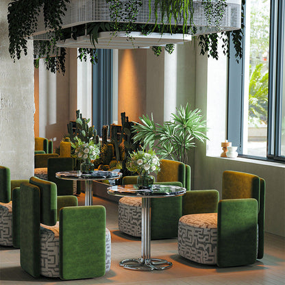 Contemporary Luxury Square Velvet Upholstered Accent Chair Lounge Chair Backrest For Dining Room