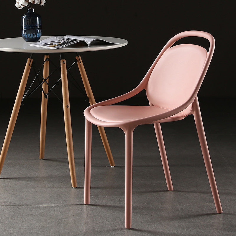 Contemporary Scandinavian Curved Plastic Stackable Dining Chair Backrest For Dining Room