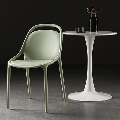 Contemporary Scandinavian Curved Plastic Stackable Dining Chair Backrest For Dining Room
