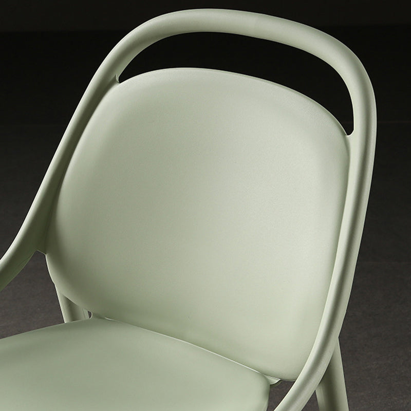 Contemporary Scandinavian Curved Plastic Stackable Dining Chair Backrest For Dining Room