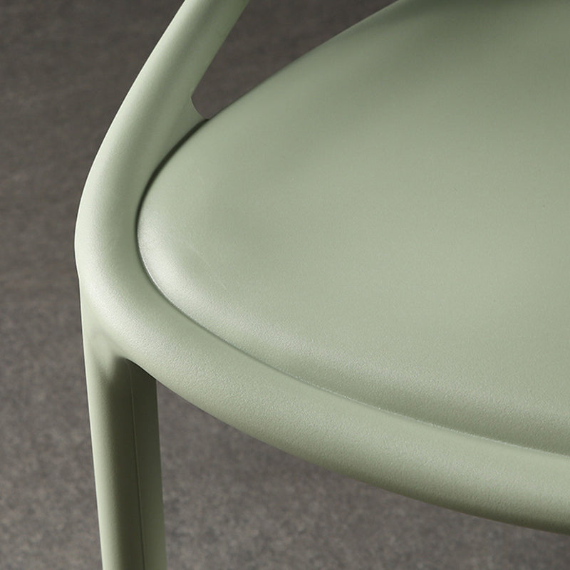Contemporary Scandinavian Curved Plastic Stackable Dining Chair Backrest For Dining Room