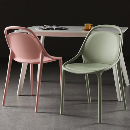 Contemporary Scandinavian Curved Plastic Stackable Dining Chair Backrest For Dining Room