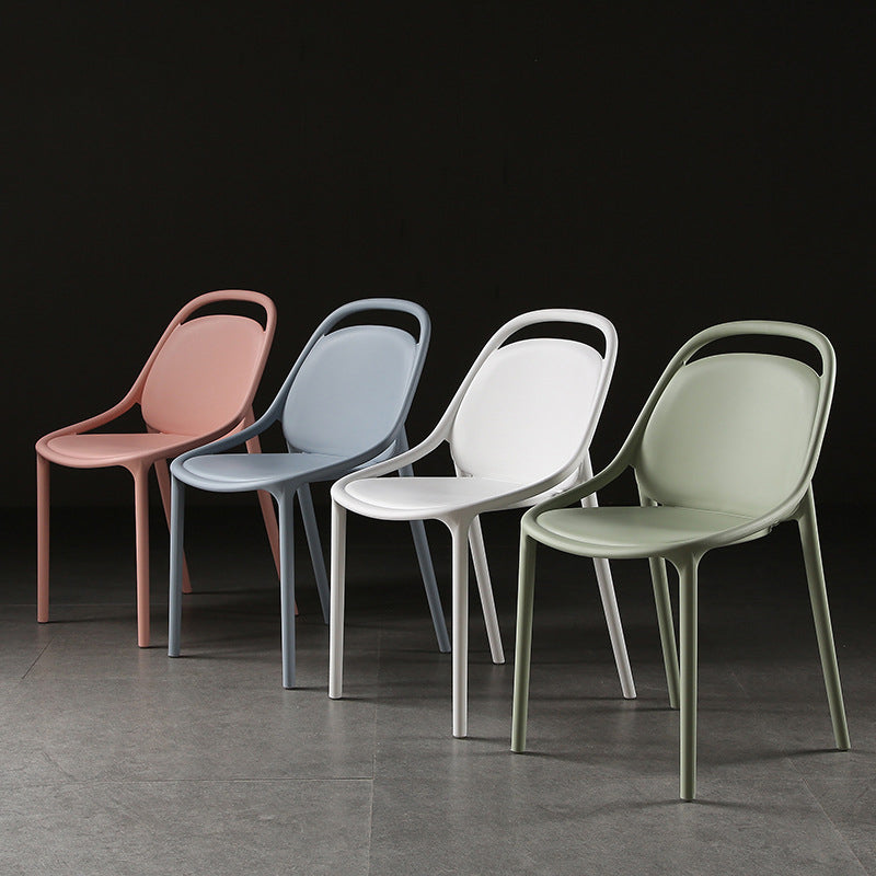Contemporary Scandinavian Curved Plastic Stackable Dining Chair Backrest For Dining Room