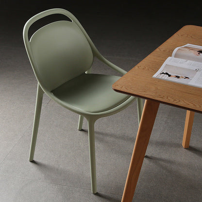 Contemporary Scandinavian Curved Plastic Stackable Dining Chair Backrest For Dining Room