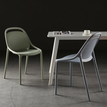Contemporary Scandinavian Curved Plastic Stackable Dining Chair Backrest For Dining Room