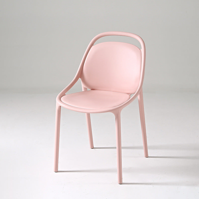 Contemporary Scandinavian Curved Plastic Stackable Dining Chair Backrest For Dining Room