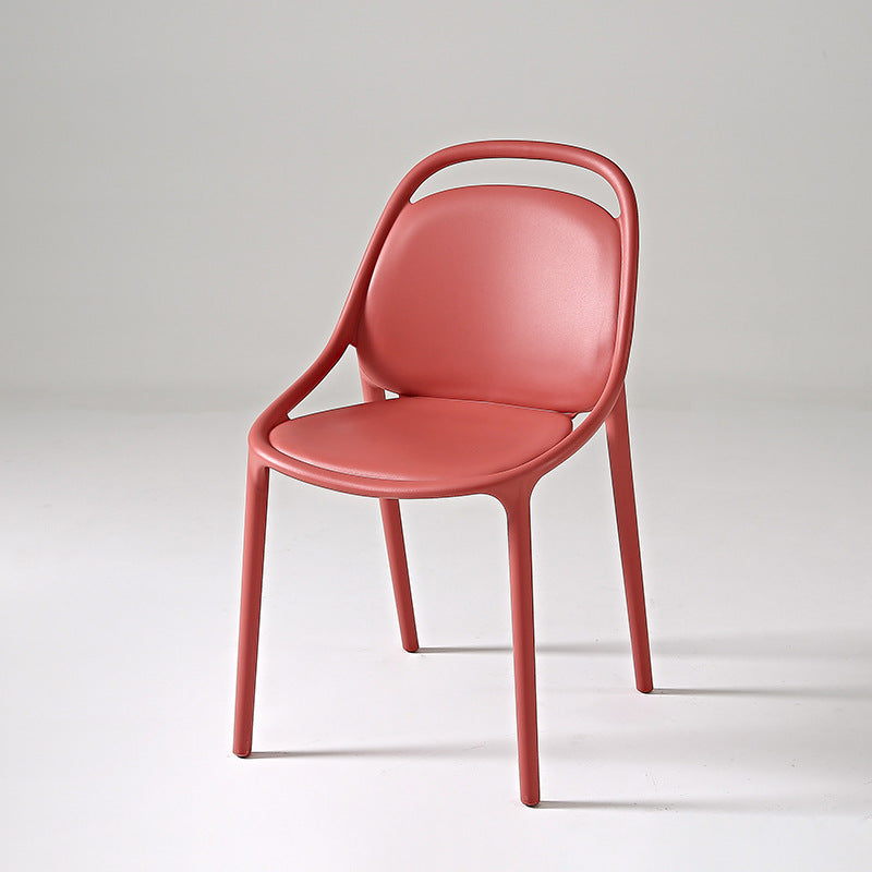 Contemporary Scandinavian Curved Plastic Stackable Dining Chair Backrest For Dining Room