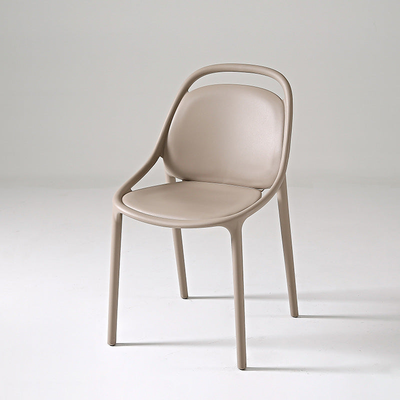 Contemporary Scandinavian Curved Plastic Stackable Dining Chair Backrest For Dining Room