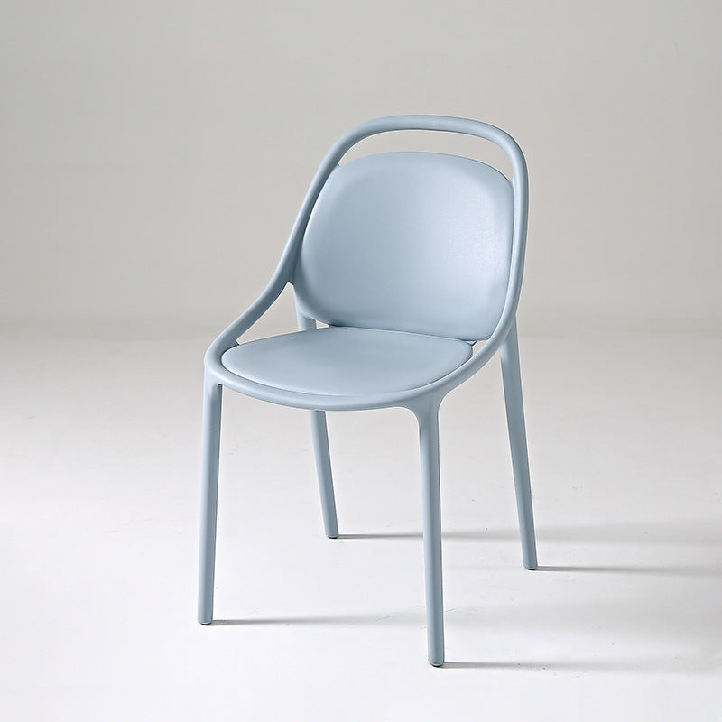 Contemporary Scandinavian Curved Plastic Stackable Dining Chair Backrest For Dining Room
