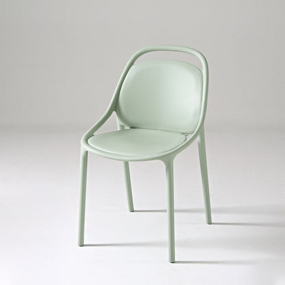 Contemporary Scandinavian Curved Plastic Stackable Dining Chair Backrest For Dining Room