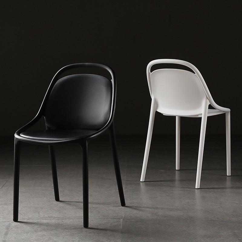Contemporary Scandinavian Curved Plastic Stackable Dining Chair Backrest For Dining Room