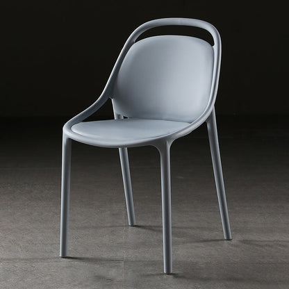 Contemporary Scandinavian Curved Plastic Stackable Dining Chair Backrest For Dining Room