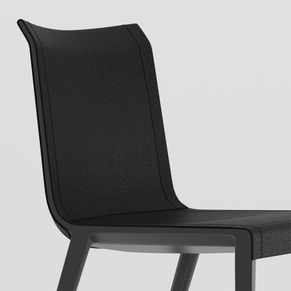 Modern Minimalist Rectangular Square Aluminum Faux Leather Dining Chair Backrest For Dining Room