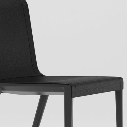 Modern Minimalist Rectangular Square Aluminum Faux Leather Dining Chair Backrest For Dining Room