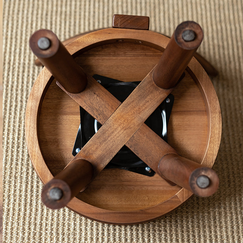 Modern Minimalist Swivel Kids Round Wood Chair Backrest For Living Room