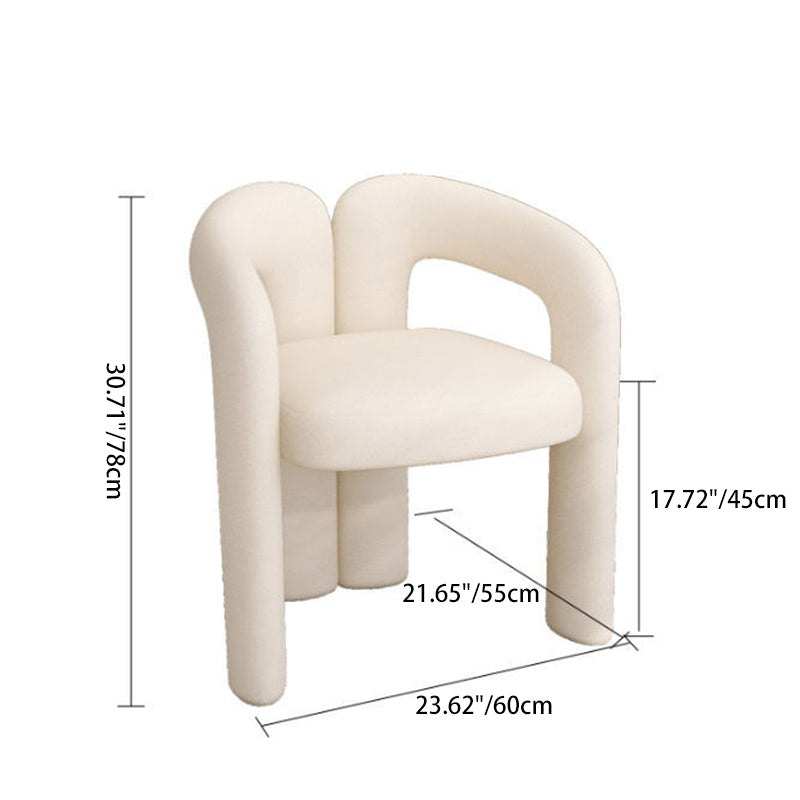 Contemporary Nordic Cream Trapezoidal Triangle Metal Velvet Vanity Stool Backrest Armrest For Bedroom