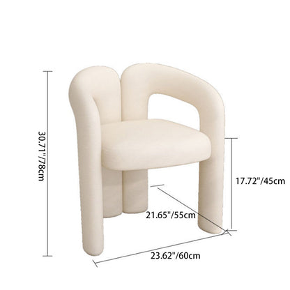 Contemporary Nordic Cream Trapezoidal Triangle Metal Velvet Vanity Stool Backrest Armrest For Bedroom