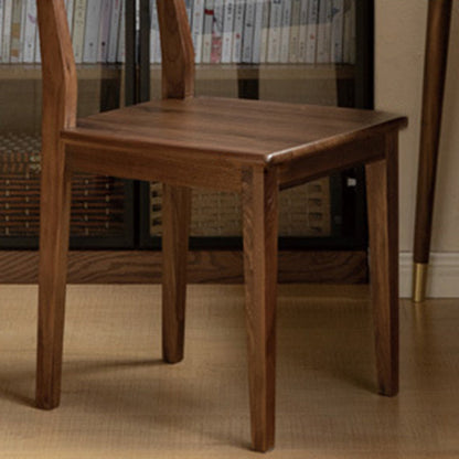 Traditional Vintage Square Rectangular Walnut Dining Chair Backrest For Dining Room