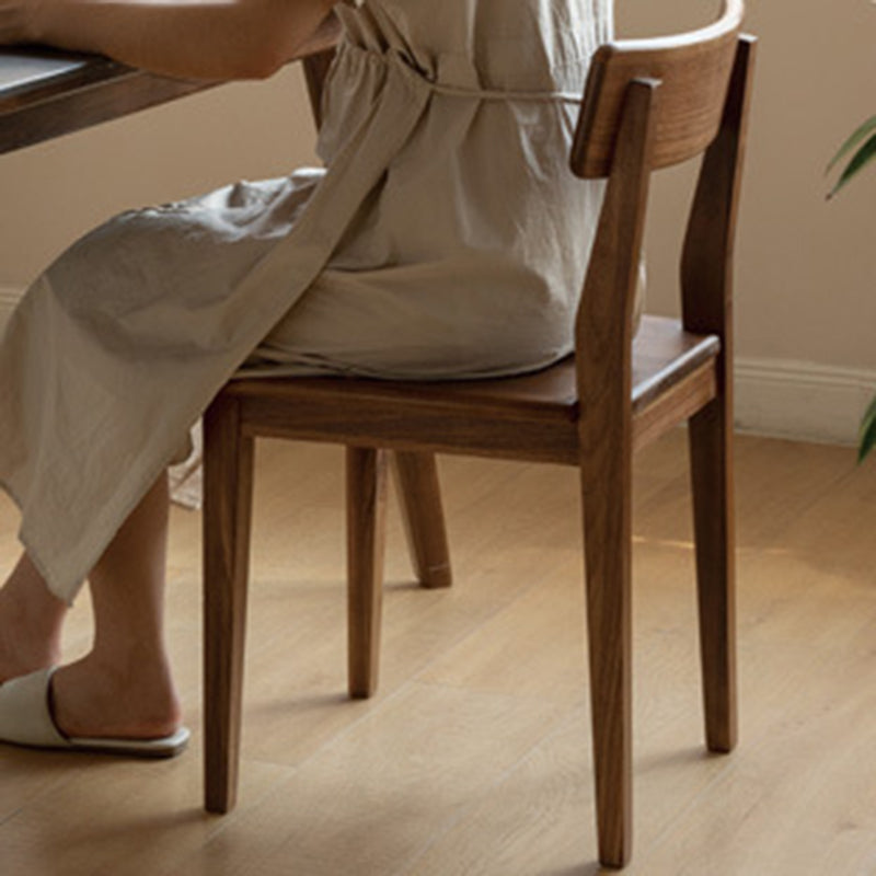 Traditional Vintage Square Rectangular Walnut Dining Chair Backrest For Dining Room