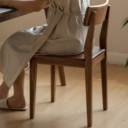 Traditional Vintage Square Rectangular Walnut Dining Chair Backrest For Dining Room