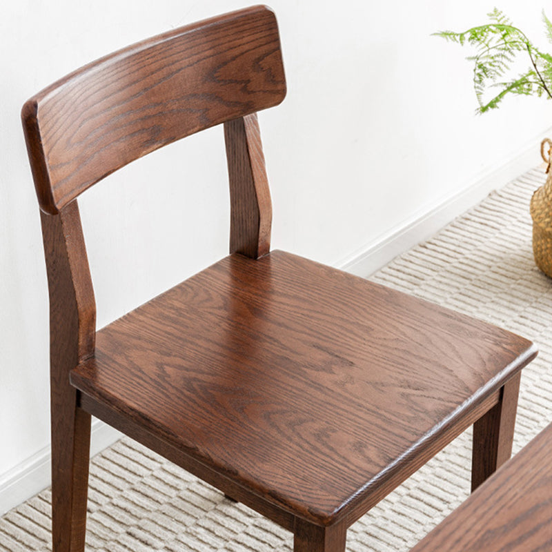 Traditional Vintage Square Rectangular Walnut Dining Chair Backrest For Dining Room