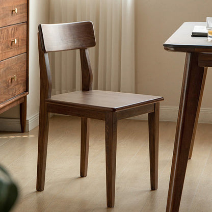 Traditional Vintage Square Rectangular Walnut Dining Chair Backrest For Dining Room