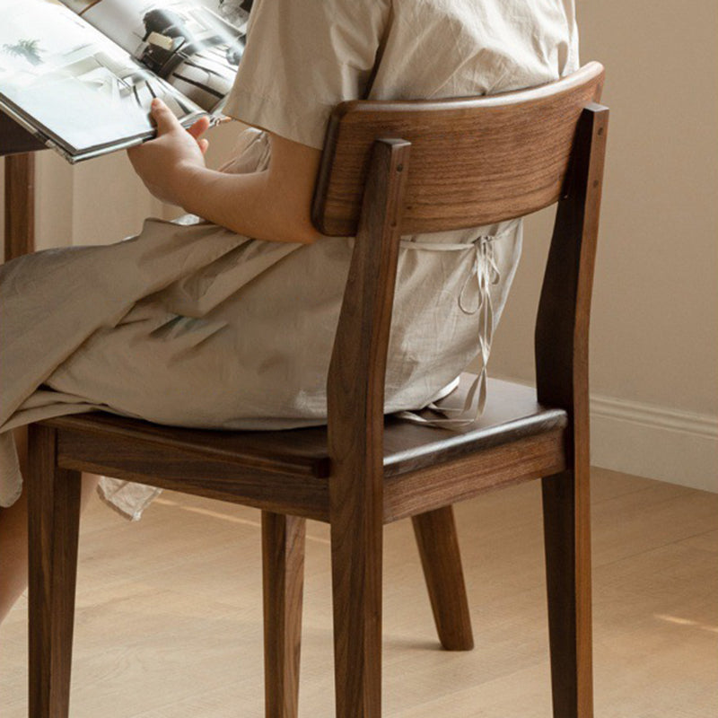 Traditional Vintage Square Rectangular Walnut Dining Chair Backrest For Dining Room