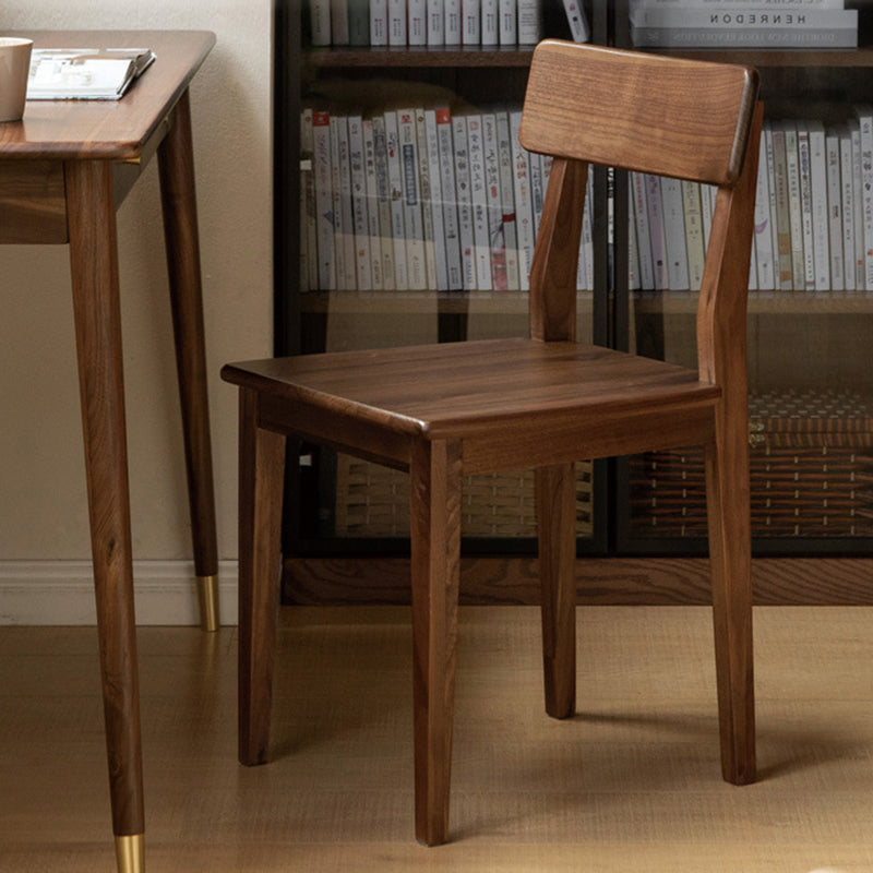 Traditional Vintage Square Rectangular Walnut Dining Chair Backrest For Dining Room