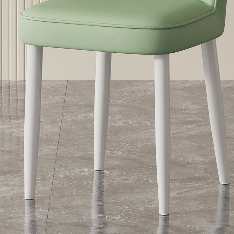 Contemporary Nordic Shell Square Oval Carbon Steel Faux Leather Dining Chair Backrest For Dining Room