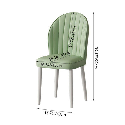 Contemporary Nordic Shell Square Oval Carbon Steel Faux Leather Dining Chair Backrest For Dining Room