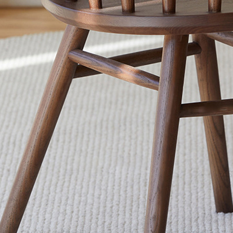 Traditional Vintage Square Arc Ash Wood Dining Chair Backrest For Dining Room