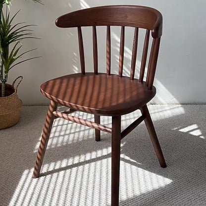 Traditional Vintage Square Arc Ash Wood Dining Chair Backrest For Dining Room