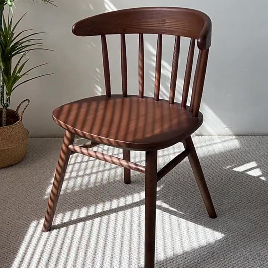 Traditional Vintage Square Arc Ash Wood Dining Chair Backrest For Dining Room