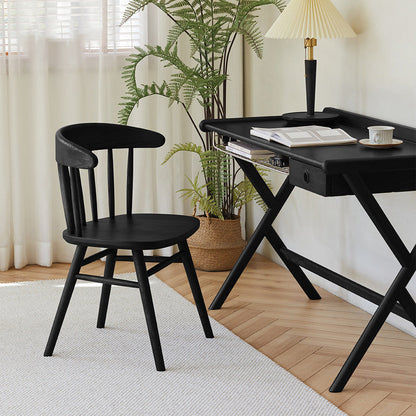 Traditional Vintage Square Arc Ash Wood Dining Chair Backrest For Dining Room