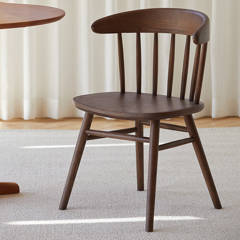 Traditional Vintage Square Arc Ash Wood Dining Chair Backrest For Dining Room