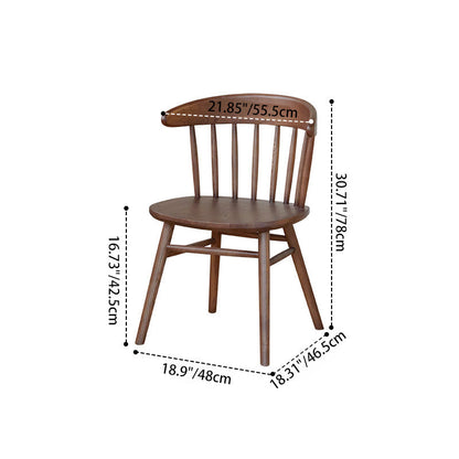 Traditional Vintage Square Arc Ash Wood Dining Chair Backrest For Dining Room