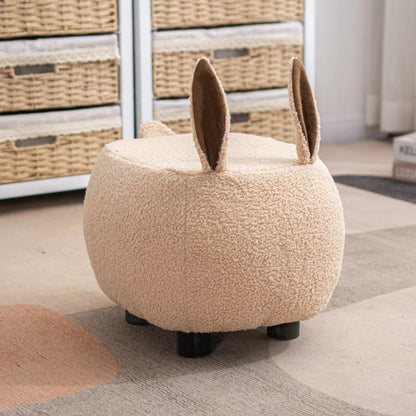 Contemporary Creative Cute Cartoon Kids Animal Oval Teddy Velvet Chair For Living Room