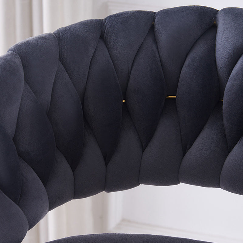 Contemporary Scandinavian Swivel Liftable Round Square Curve Metal Velvet Bar Stool Backrest Armrest For Dining Room