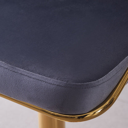 Contemporary Scandinavian Swivel Liftable Round Square Curve Metal Velvet Bar Stool Backrest Armrest For Dining Room