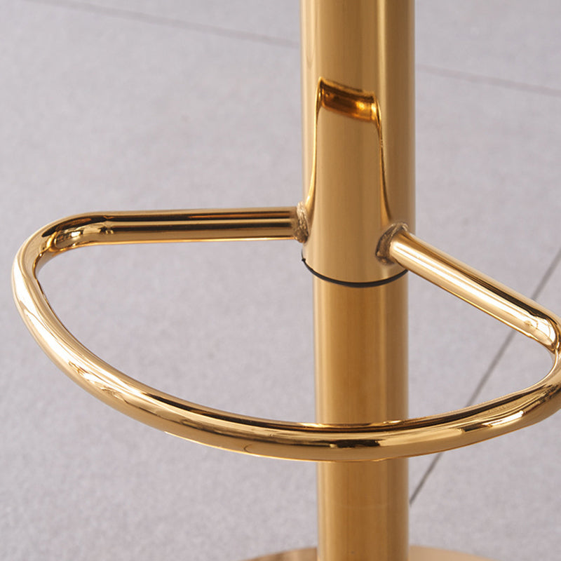 Contemporary Scandinavian Swivel Liftable Round Square Curve Metal Velvet Bar Stool Backrest Armrest For Dining Room