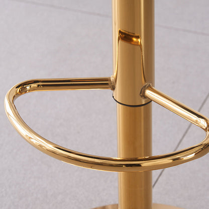 Contemporary Scandinavian Swivel Liftable Round Square Curve Metal Velvet Bar Stool Backrest Armrest For Dining Room