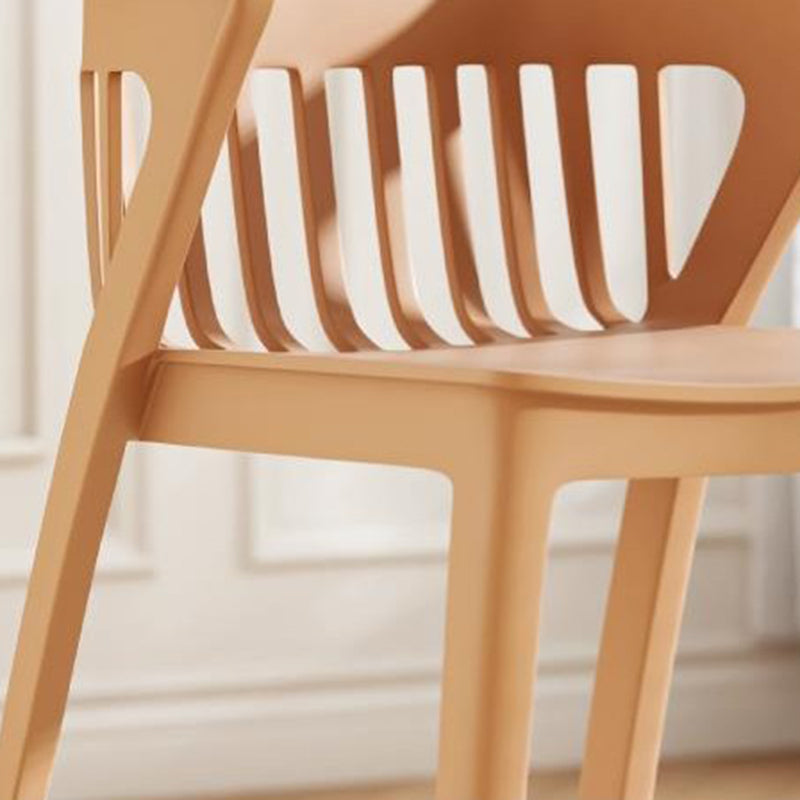 Contemporary Scandinavian Stackable Colorful Square Plastic Dining Chair Backrest Armrest For Dining Room