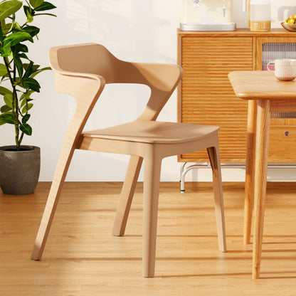 Contemporary Scandinavian Stackable Colorful Square Plastic Dining Chair Backrest Armrest For Dining Room