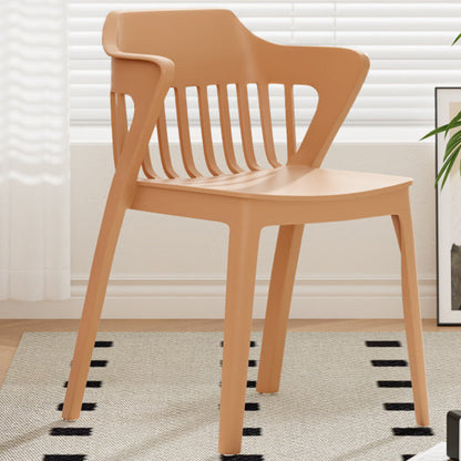 Contemporary Scandinavian Stackable Colorful Square Plastic Dining Chair Backrest Armrest For Dining Room