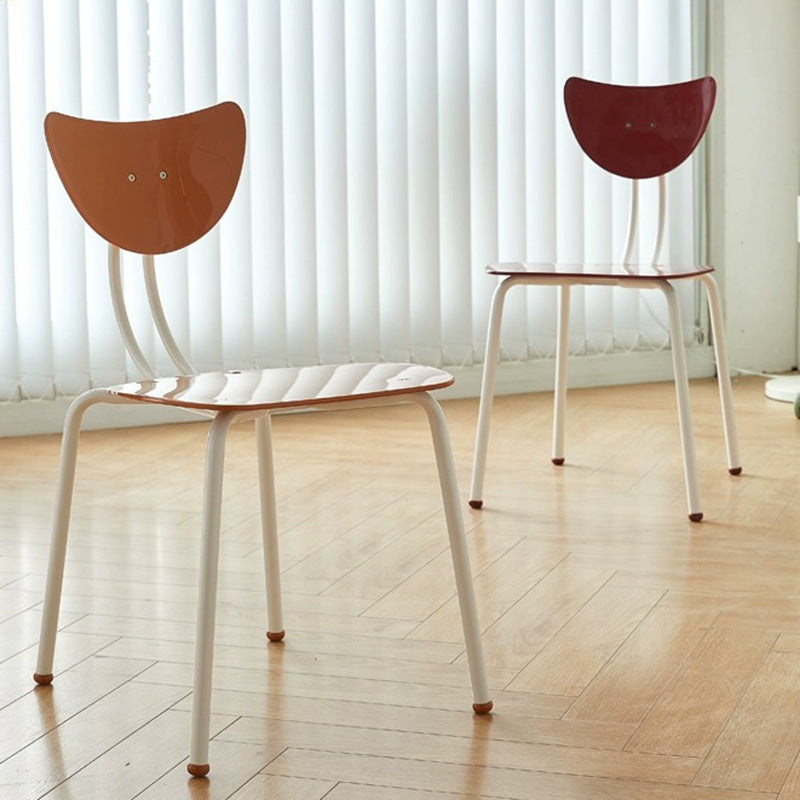 Contemporary Creative Ant Look Cream Square Curved Iron PP Dining Chair Backrest For Dining Room